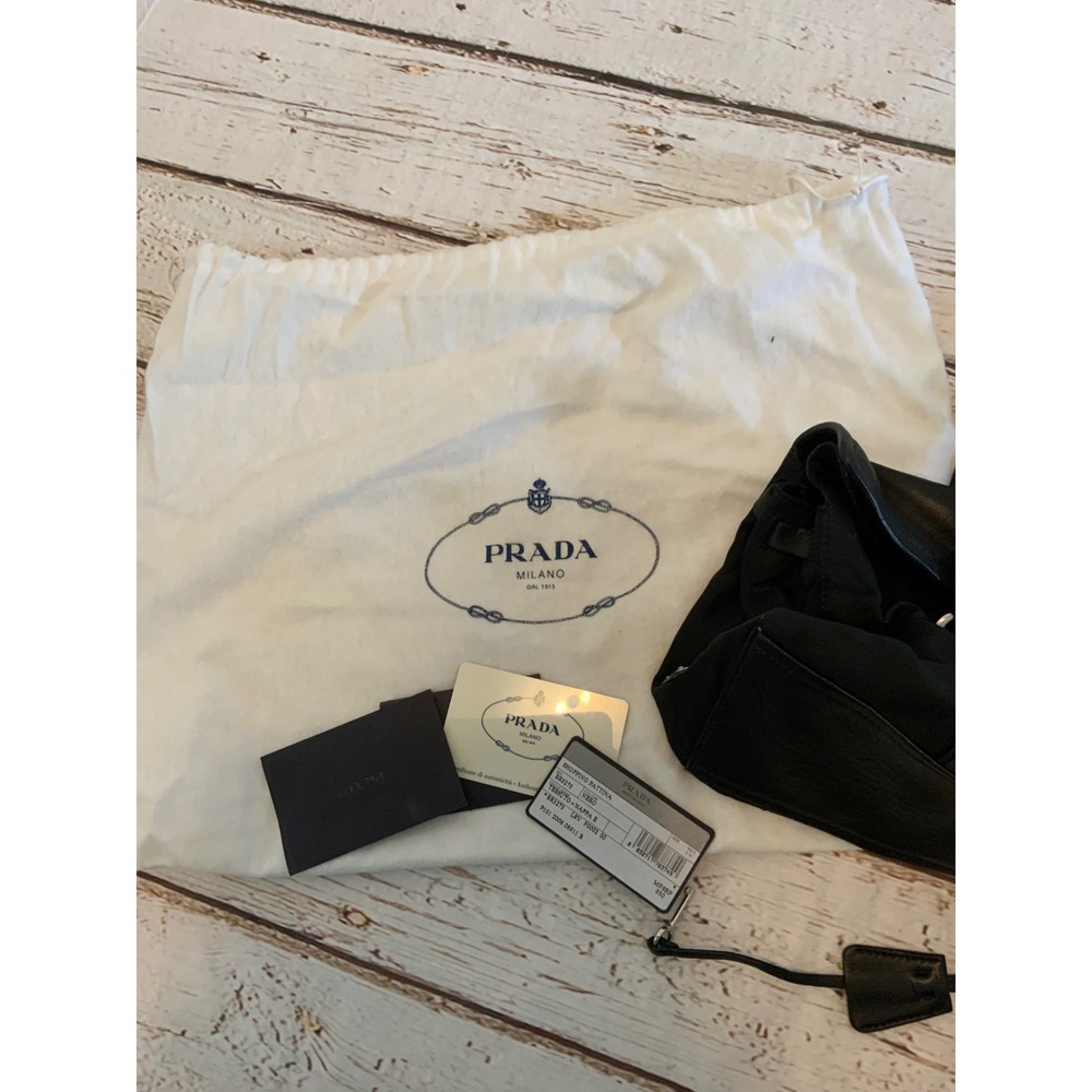 Prada Shopping Pattina Shoulder Bag Black Tessuto Nappa Leather BR3273 - Picture 3 of 6